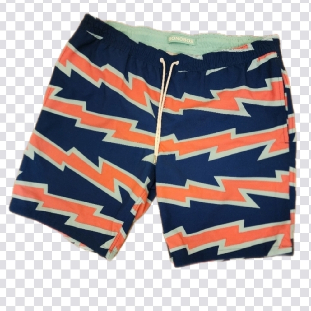 Bonobos Lightning Bolt Swim Trunks Men's Drawstring Board Shorts _
